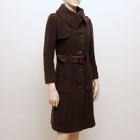 Elegant Brown Women's Coat - Picture 5 of 16